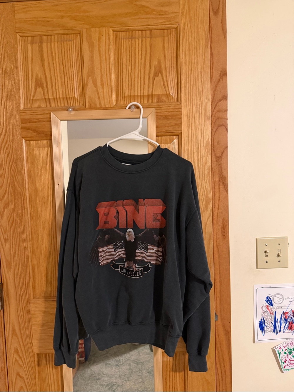 Anine Bing Black Graphic Eagle Sweatshirt - Los Angeles